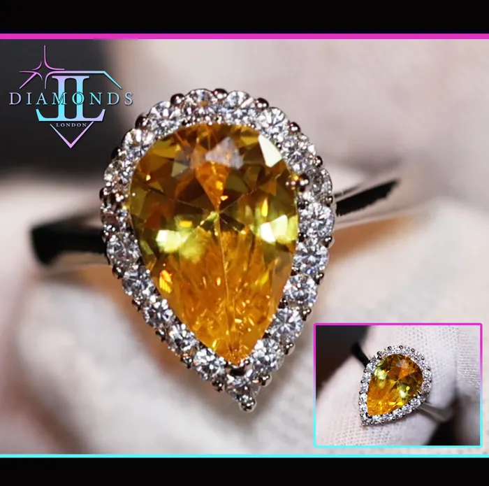 Rings Lab Diamonds London Womens Yellow Diamond Ring Yellow Pear Cut Diamond Engagement Ring