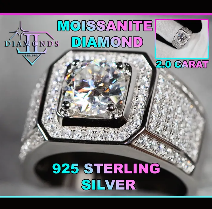 Rings Mens Wedding Ring 2 carat Ring Moissanite Ring Mens Moissanite Ring Iced Out Ring Lab Diamonds London Rings Mens Wedding Ring 2 carat Ring Moissanite Ring Mens Moissanite Ring Iced Out Ring Lab Diamonds London