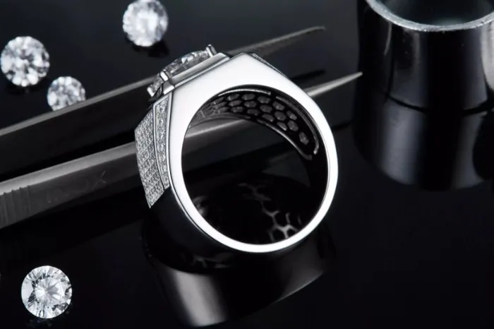 Rings Mens Wedding Ring 2 carat Ring Moissanite Ring Mens Moissanite Ring Iced Out Ring Lab Diamonds London