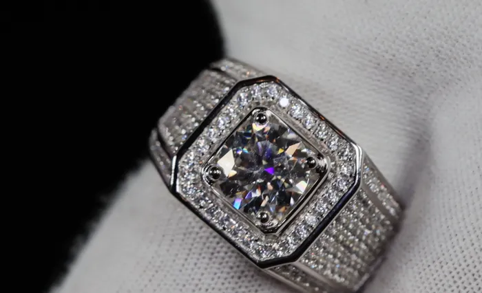 Rings Mens Wedding Ring 2 carat Ring Moissanite Ring Mens Moissanite Ring Iced Out Ring Lab Diamonds London