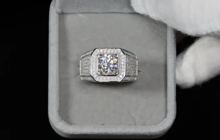 Rings Mens Wedding Ring 2 carat Ring Moissanite Ring Mens Moissanite Ring Iced Out Ring Lab Diamonds London