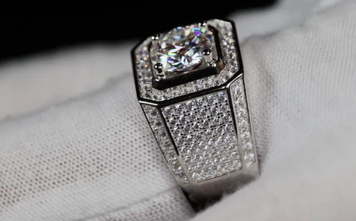 Rings Mens Wedding Ring 2 carat Ring Moissanite Ring Mens Moissanite Ring Iced Out Ring Lab Diamonds London