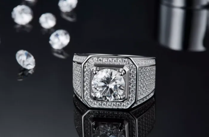 Rings Mens Wedding Ring 2 carat Ring Moissanite Ring Mens Moissanite Ring Iced Out Ring Lab Diamonds London