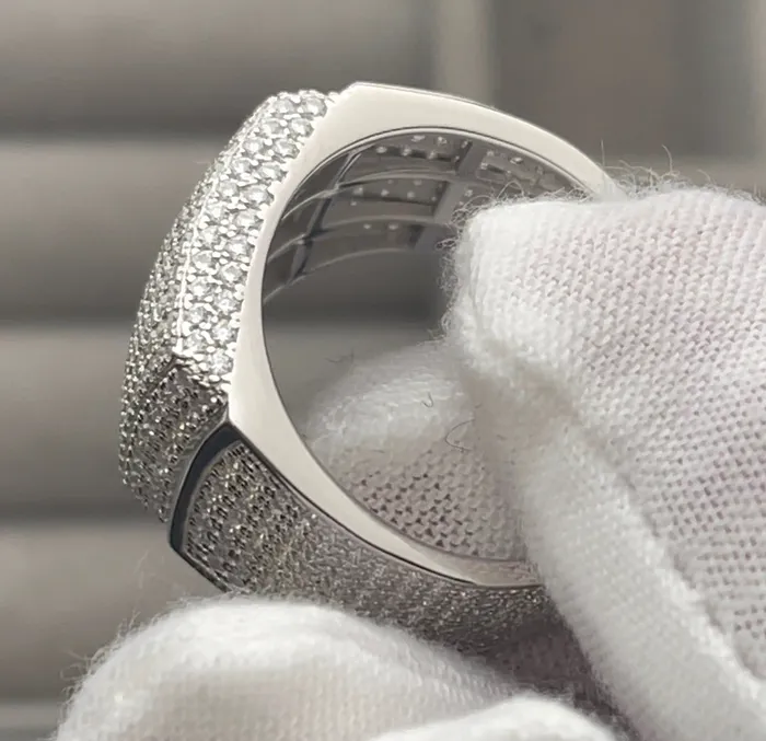 Rings Minx London Moissanite Ring Mens Moissanite Wedding Ring Womens Big Ring Hip Hop Ring Mens Moissanite Ring Iced Out Ring Iced Out Rings
