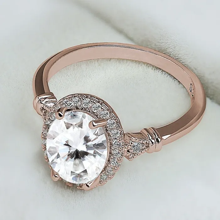 Rings Minx London Rose Gold ring Oval Diamond Shape Ring Rose Gold Round Diamond ring Rose Gold Ring with Diamonds Womens Rose Gold Ring Halo Ring