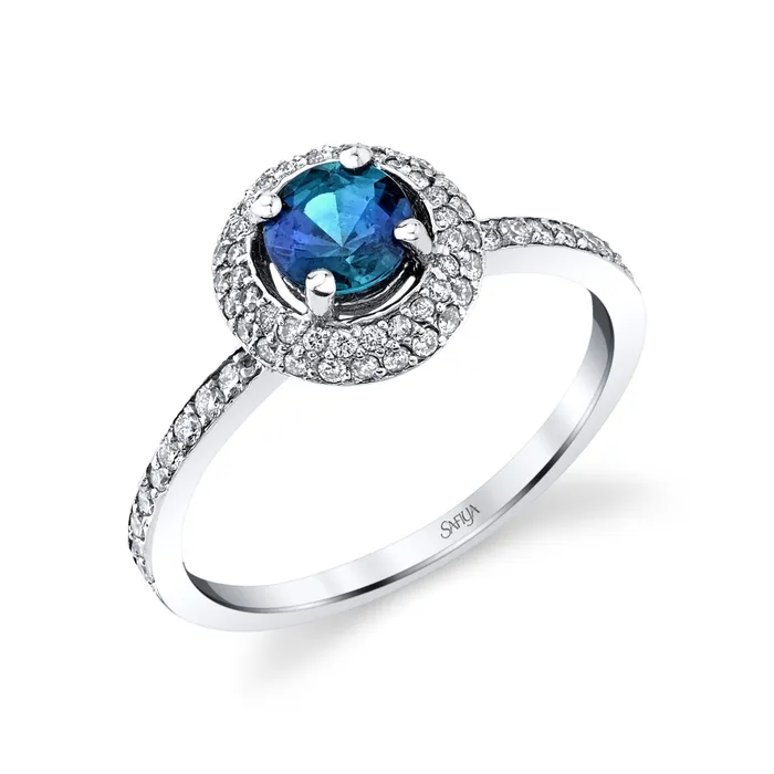 Rings Safiya Jewels Simplicity 14K White Gold Natural Alexandrite Ring