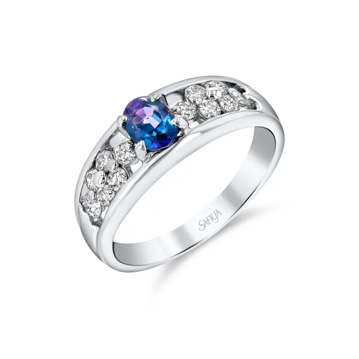 Rings Safiya Jewels Vintage Classic Platinum Natural Alexandrite Ring
