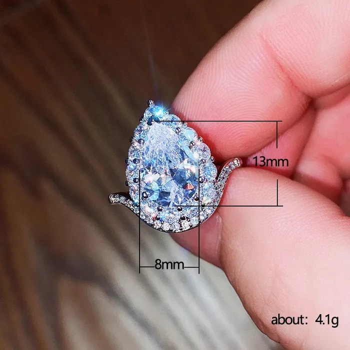 Rings Water Drop Ring Pear Shape Ring Tear Drop Diamond Ring Engagement Ring Diamond Pear Shaped Engagement Ring Teardrop Ring Minx London