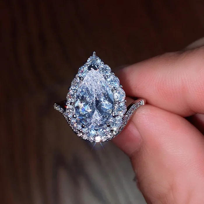 Rings Water Drop Ring Pear Shape Ring Tear Drop Diamond Ring Engagement Ring Diamond Pear Shaped Engagement Ring Teardrop Ring Minx London