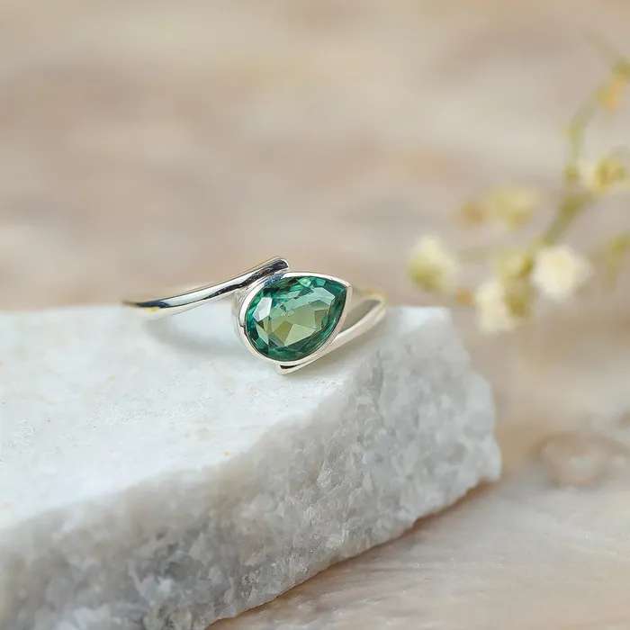 Rings YoTreasure 120 Ct Green Fluorite 925 Sterling Silver Solitaire Ring Jewelry Rings YoTreasure 120 Ct Green Fluorite 925 Sterling Silver Solitaire Ring Jewelry
