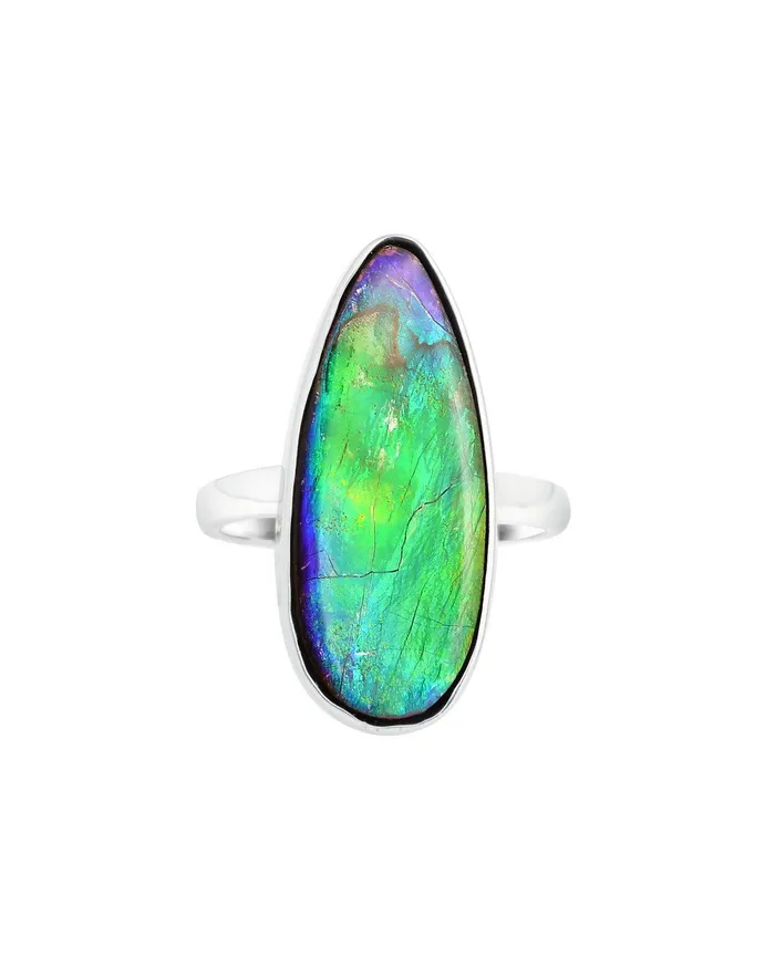 Rings YoTreasure 1165 Ct Ammoite Ring Solid 925 Sterling Silver Jewlry