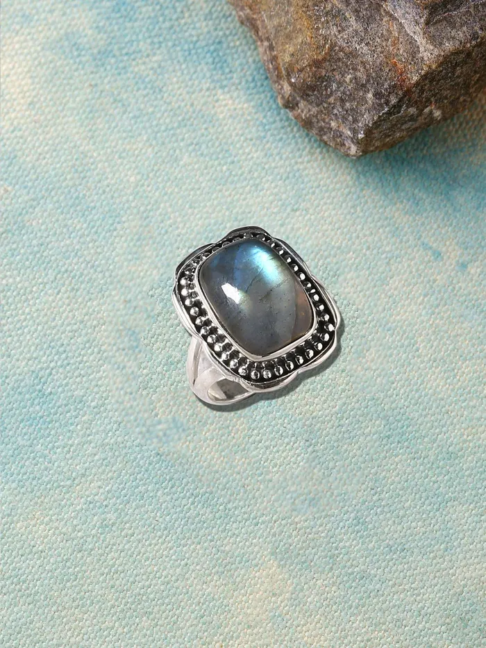 Rings YoTreasure Blue Fire Labradorite Solid 925 Sterling Silver Ring Jewelry Rings YoTreasure Blue Fire Labradorite Solid 925 Sterling Silver Ring Jewelry