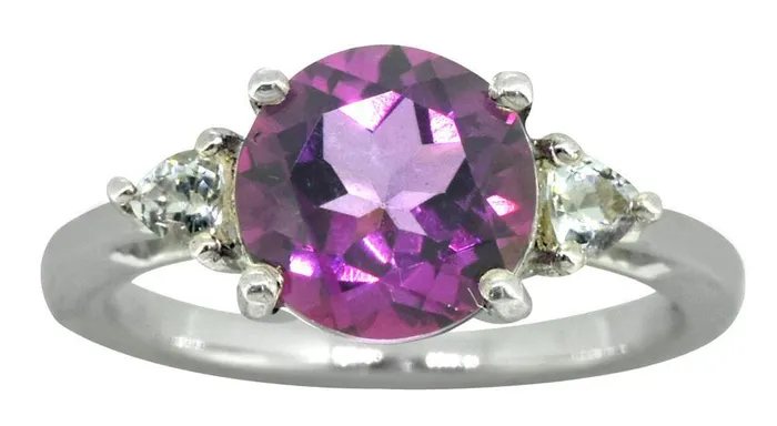 Rings YoTreasure Crimpson Red Topaz Solid 925 Sterling Silver Ring Jewelry