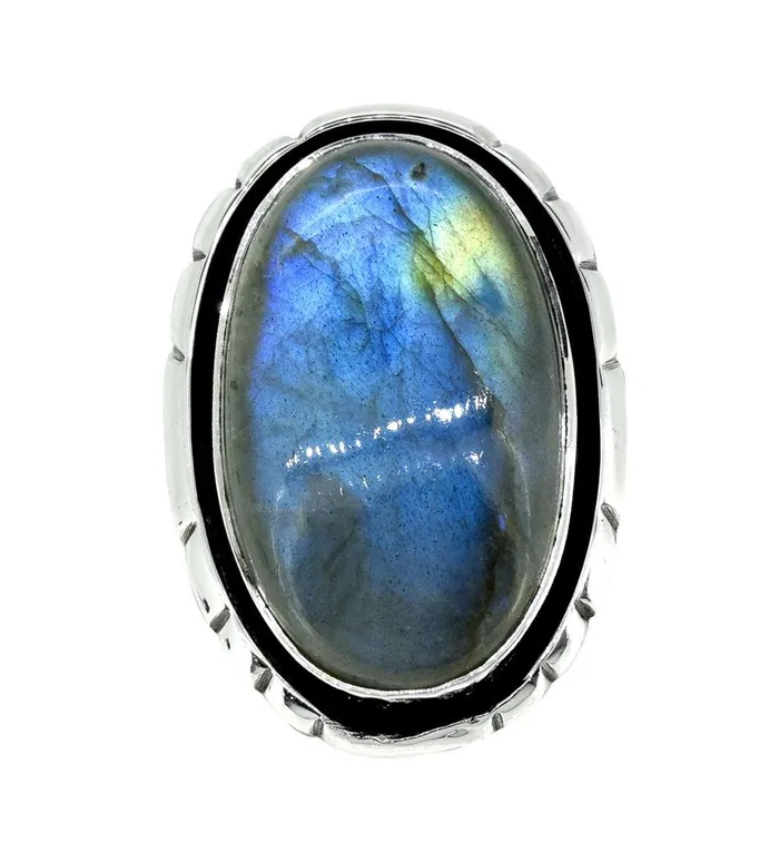 Rings YoTreasure Labradorite Ring Solid 925 Sterling Silver Gemstone Jewelry