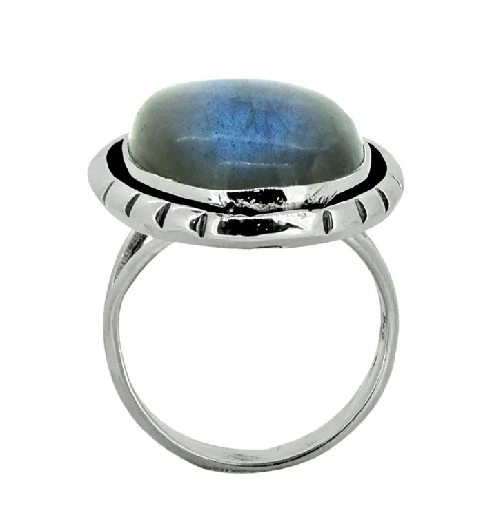 Rings YoTreasure Labradorite Ring Solid 925 Sterling Silver Gemstone Jewelry