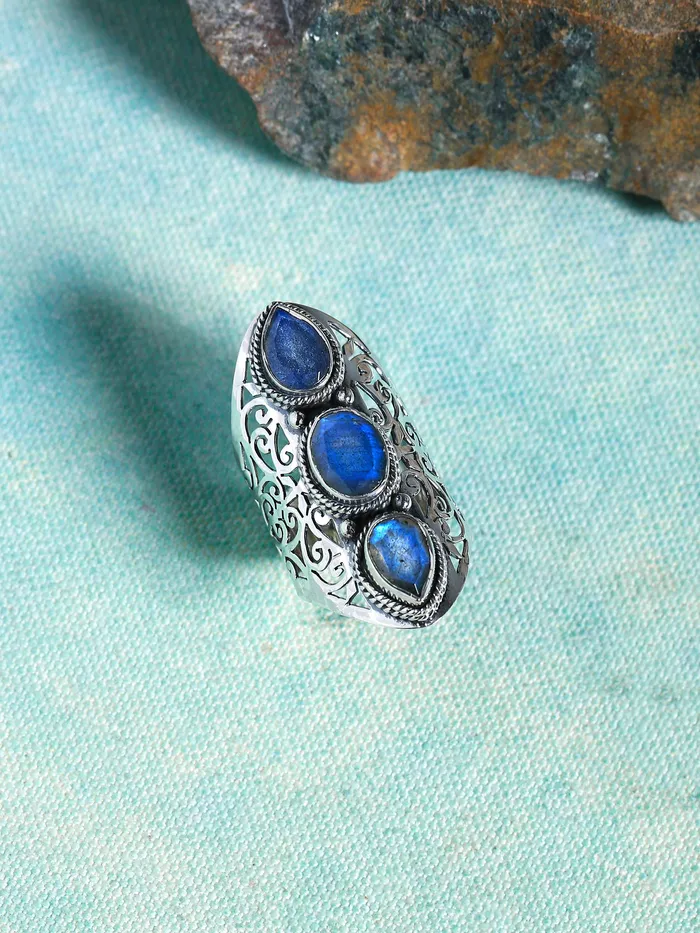 Rings YoTreasure Labradorite Solid 925 Sterling Silver Designer Filigree Ring Jewelry Rings YoTreasure Labradorite Solid 925 Sterling Silver Designer Filigree Ring Jewelry