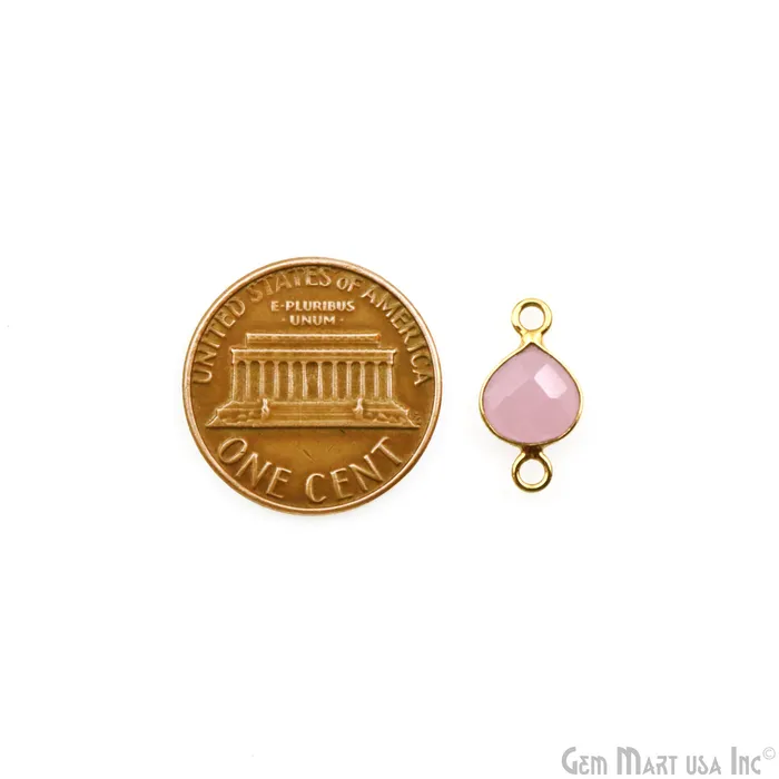 Rose Chalcedony 7mm Heart Shape Double Bail Gold Plated Gemstone Connector GemmartUSA Necklaces Rose Chalcedony 7mm Heart Shape Double Bail Gold Plated Gemstone Connector GemmartUSA Necklaces