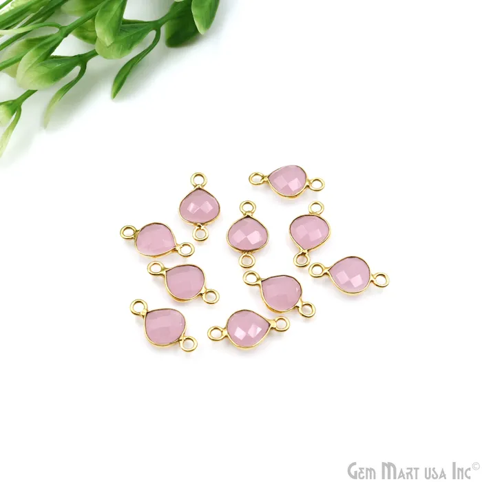 Rose Chalcedony 7mm Heart Shape Double Bail Gold Plated Gemstone Connector GemmartUSA Necklaces Rose Chalcedony 7mm Heart Shape Double Bail Gold Plated Gemstone Connector GemmartUSA Necklaces