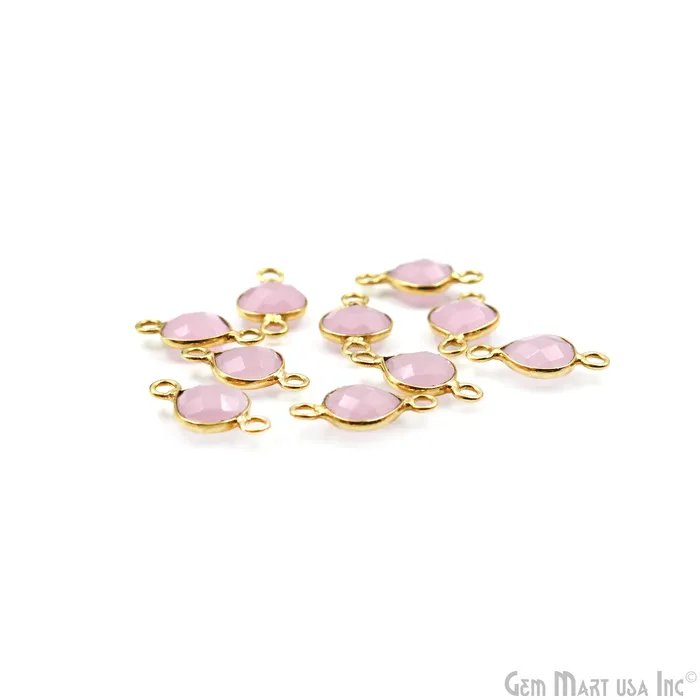 Rose Chalcedony 7mm Heart Shape Double Bail Gold Plated Gemstone Connector GemmartUSA Necklaces Rose Chalcedony 7mm Heart Shape Double Bail Gold Plated Gemstone Connector GemmartUSA Necklaces