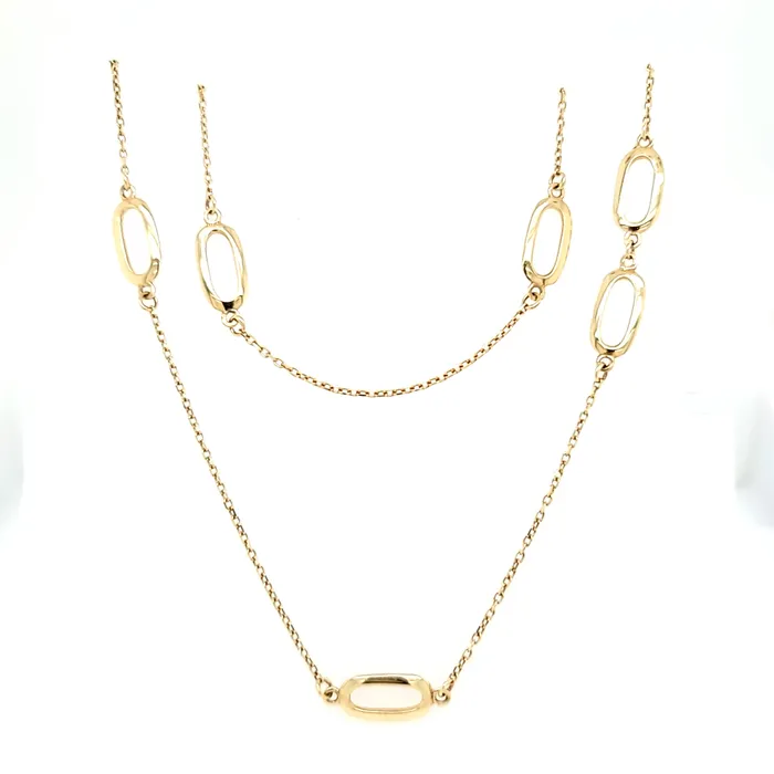 Royal Chain 14k Yellow Gold Elongated Link Long Necklace I5862 Necklaces Royal Chain 14k Yellow Gold Elongated Link Long Necklace I5862 Necklaces