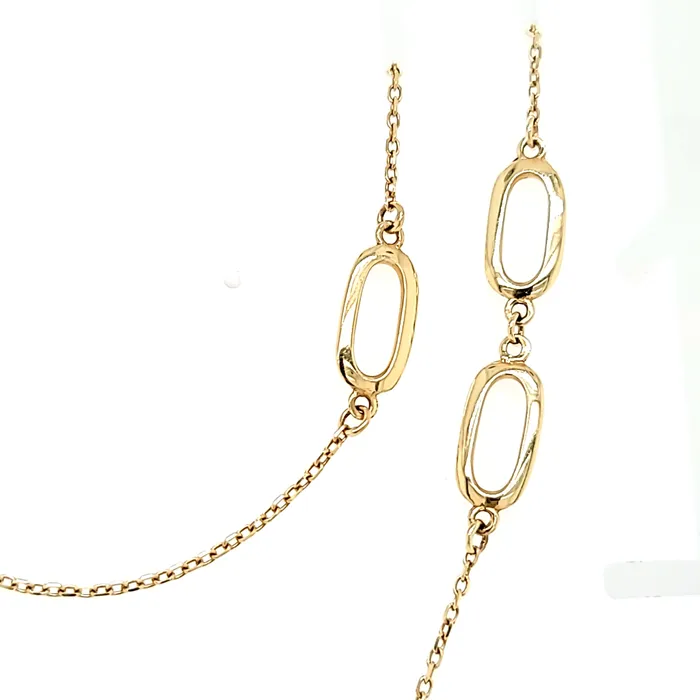 Royal Chain 14k Yellow Gold Elongated Link Long Necklace I5862 Necklaces