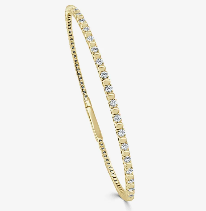 Sabrina Designs Co Bracelets 14k Yellow or White Gold Diamond Beaded Flexible Bangle Bracelet Sabrina Designs Co Bracelets 14k Yellow or White Gold Diamond Beaded Flexible Bangle Bracelet