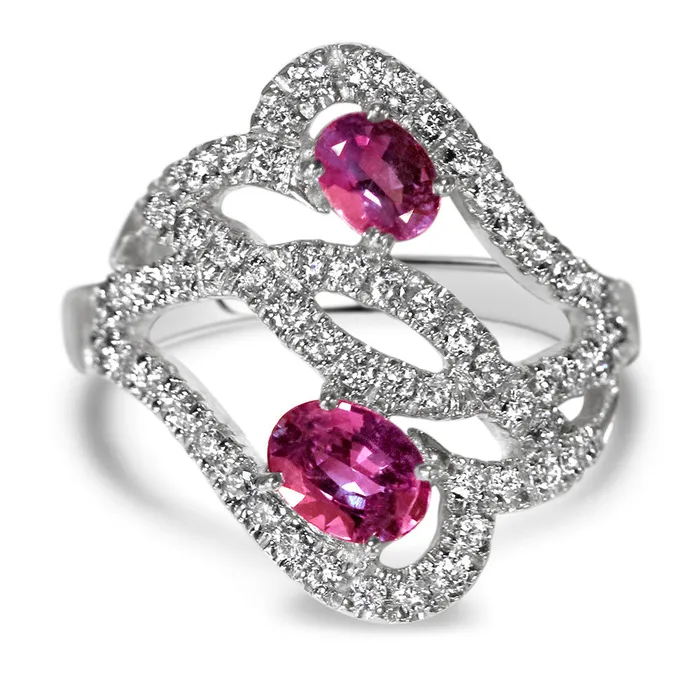 Safiya Jewels Angels Kiss 14K White Gold Natural Alexandrite Ring Rings