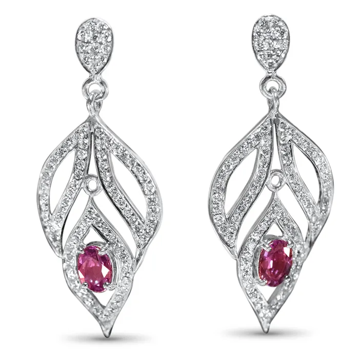Safiya Jewels Earrings New Leaf 14K White Gold Natural Alexandrite Earring