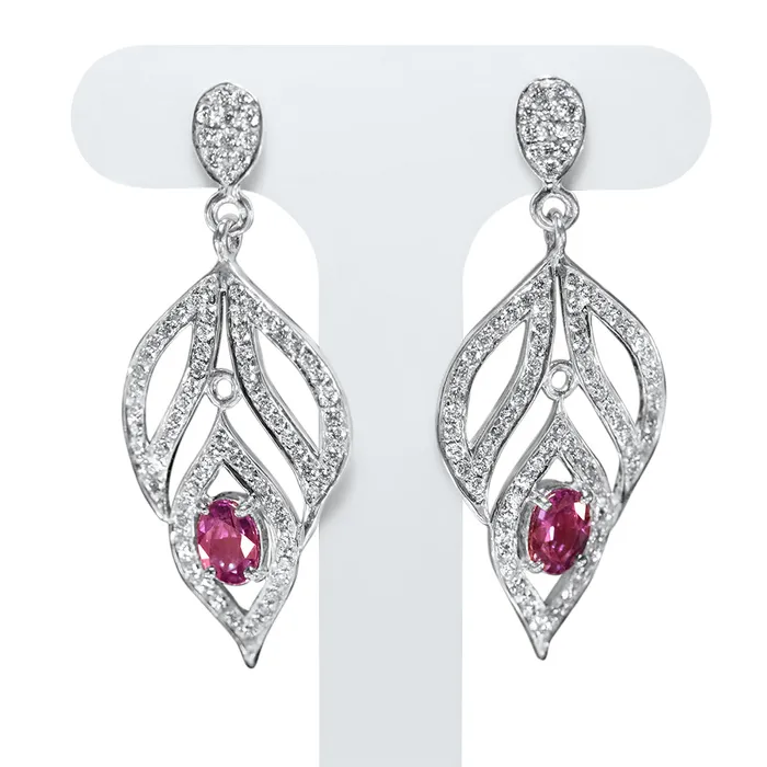 Safiya Jewels Earrings New Leaf 14K White Gold Natural Alexandrite Earring