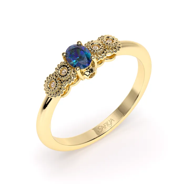 Safiya Jewels Rings Hidden Beauty 14K Yellow Gold Natural Alexandrite Ring Safiya Jewels Rings Hidden Beauty 14K Yellow Gold Natural Alexandrite Ring