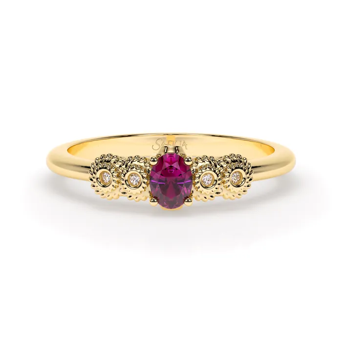 Safiya Jewels Rings Hidden Beauty 14K Yellow Gold Natural Alexandrite Ring