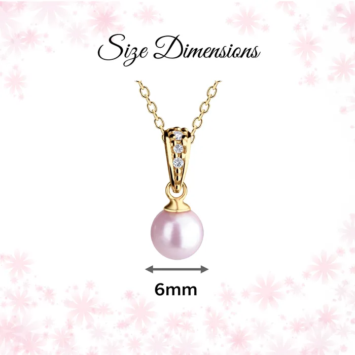 SALE 14K GoldPlated Childrens Pink Pearl Necklace for Kids Cherished Moments Necklaces