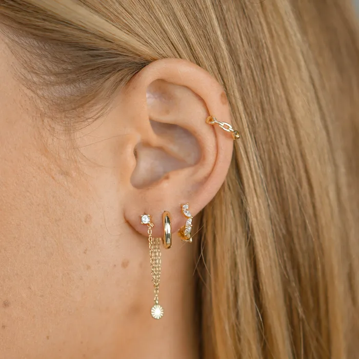 Sapphire Dangle Disc Chain Earrings Camile Stone Earrings Sapphire Dangle Disc Chain Earrings Camile Stone Earrings