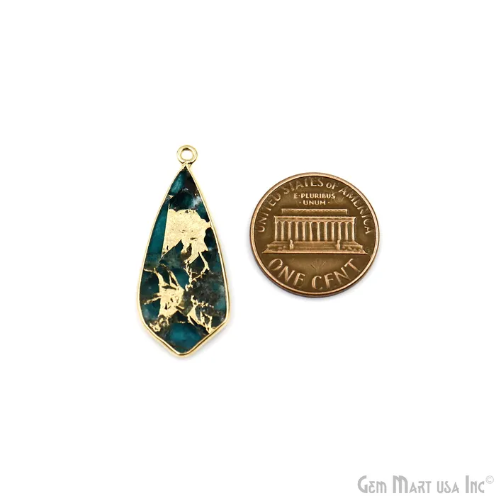 Sky Blue Mohave 34x14mm Gold Plated Single Bail Earring Connector 1 Pair GemMartUSA Earrings Sky Blue Mohave 34x14mm Gold Plated Single Bail Earring Connector 1 Pair GemMartUSA Earrings