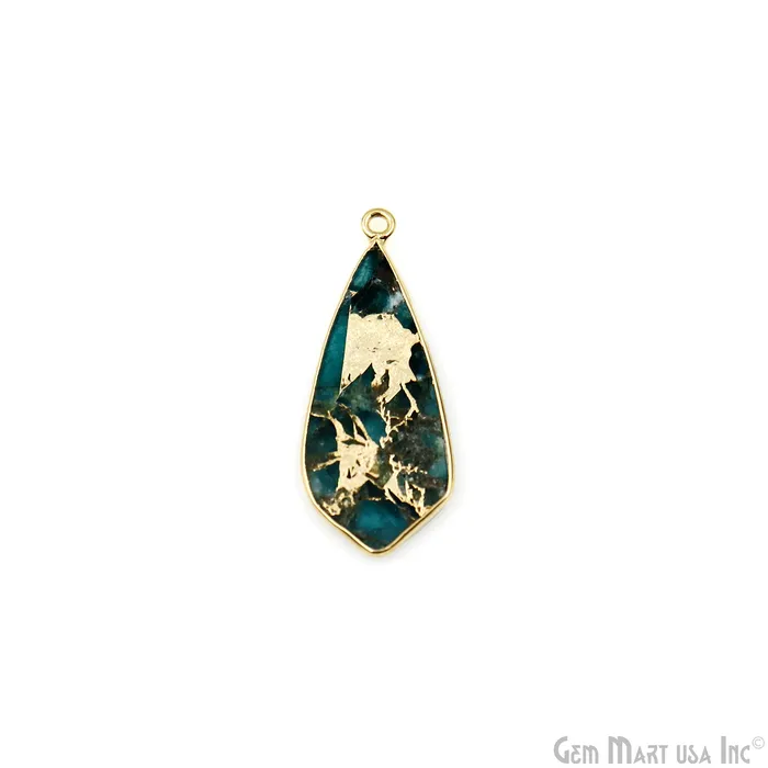 Sky Blue Mohave 34x14mm Gold Plated Single Bail Earring Connector 1 Pair GemMartUSA Earrings Sky Blue Mohave 34x14mm Gold Plated Single Bail Earring Connector 1 Pair GemMartUSA Earrings