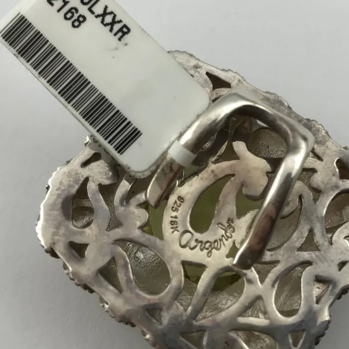 STA Necklaces Argendor Lime Quartz Designer Pendant in 925 Sterling Silver with 18KY Gold Accents New item ARI003LQ