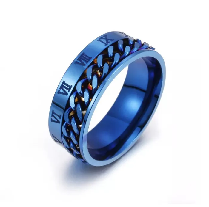 Stainless Steel Ring Mens Ring Mens Stainless Steel Ring Womens Cuban Chain Ring Fashion Ring Hip Hop Ring Punk Rock Ring 8mm Minx London Rings