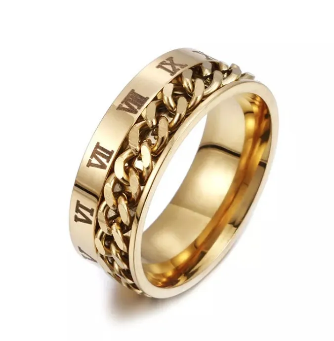 Stainless Steel Ring Mens Ring Mens Stainless Steel Ring Womens Cuban Chain Ring Fashion Ring Hip Hop Ring Punk Rock Ring 8mm Minx London Rings