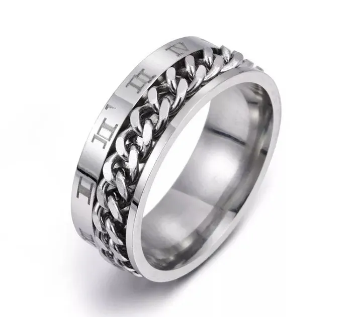 Stainless Steel Ring Mens Ring Mens Stainless Steel Ring Womens Cuban Chain Ring Fashion Ring Hip Hop Ring Punk Rock Ring 8mm Minx London Rings