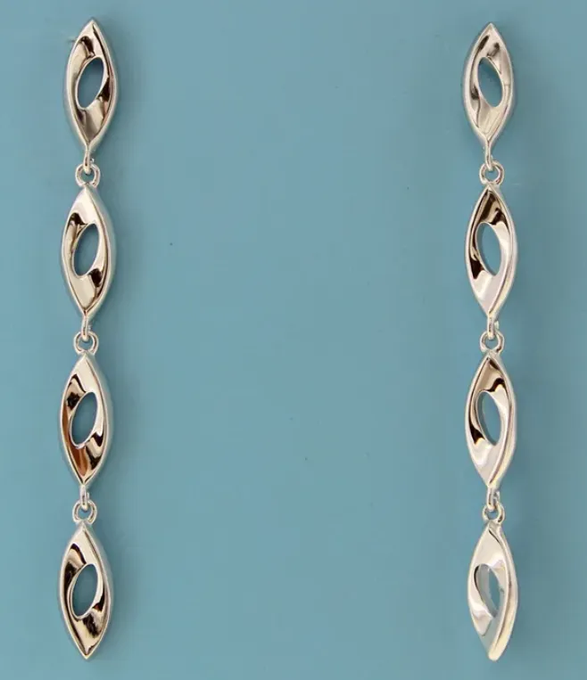 Sterling Silver Rhodium Plated Dainty Open Diamond Shape Drop Earrings SI6628 Dobbs Earrings Sterling Silver Rhodium Plated Dainty Open Diamond Shape Drop Earrings SI6628 Dobbs Earrings