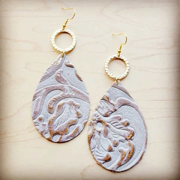 Teardrop Earrings Gilded Cowboy w Matte Gold Hoop Online Only The Jewelry Junkie Earrings