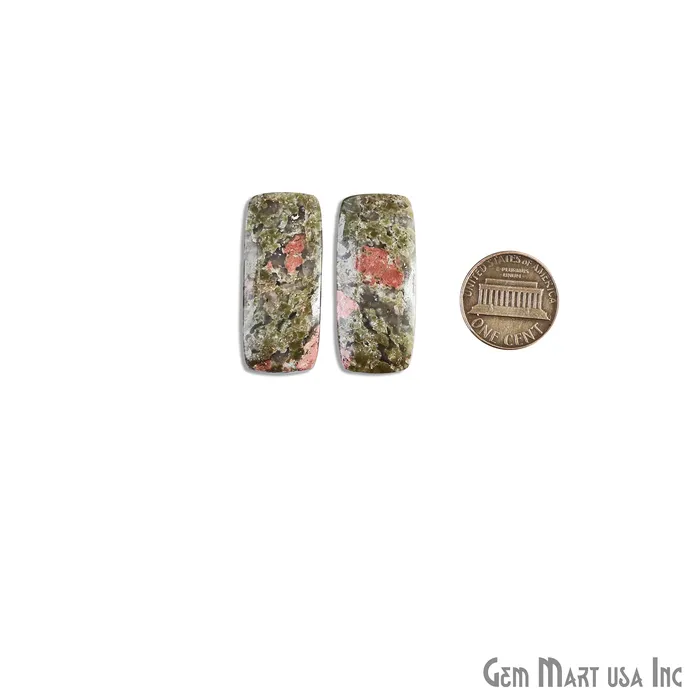 Unakite Octagon Shape 31x14mm Loose Gemstone For Earring Pair GemMartUSA Earrings