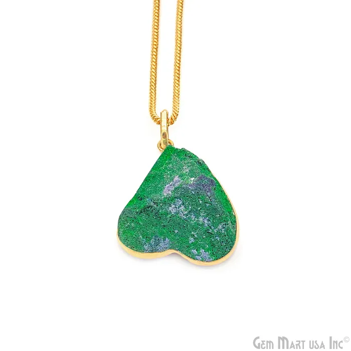 Uvarovite Pendant Heart Shape 30x18mm Single Bail Gold Plated Bezel Pendant GemMartUSA Necklaces Uvarovite Pendant Heart Shape 30x18mm Single Bail Gold Plated Bezel Pendant GemMartUSA Necklaces