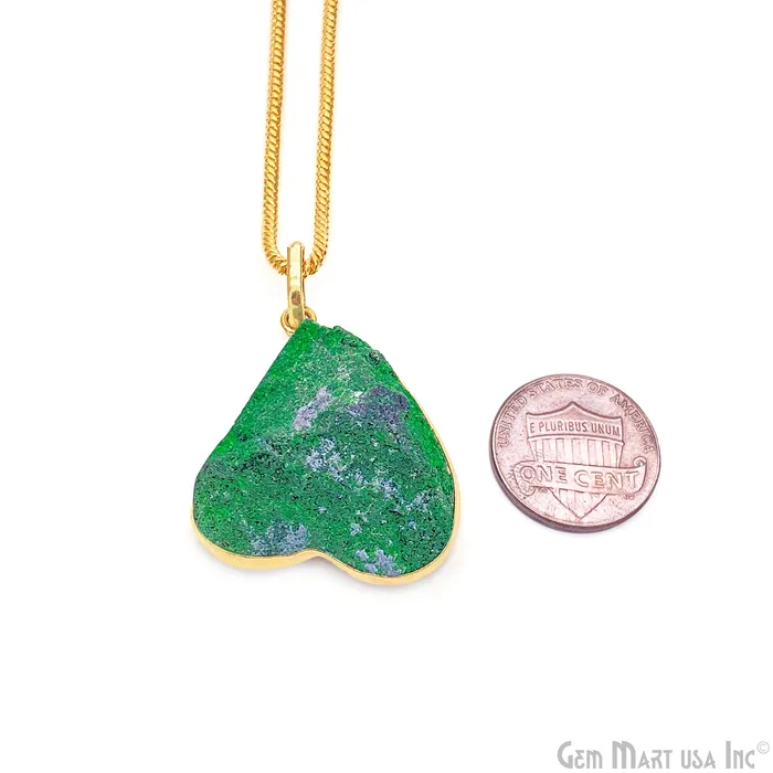 Uvarovite Pendant Heart Shape 30x18mm Single Bail Gold Plated Bezel Pendant GemMartUSA Necklaces Uvarovite Pendant Heart Shape 30x18mm Single Bail Gold Plated Bezel Pendant GemMartUSA Necklaces