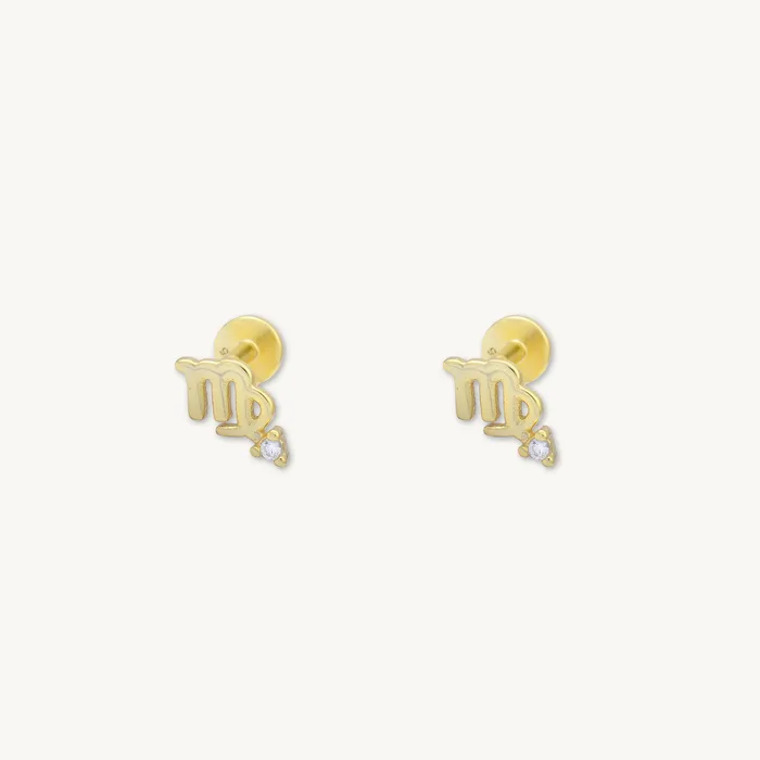 Virgo Zodiac Star Sign Flat Back Earrings Camile Stone Earrings