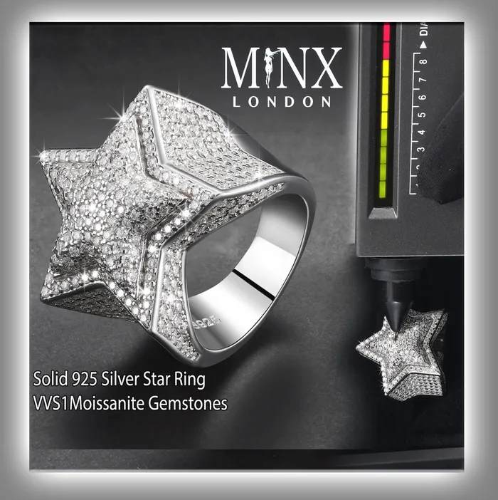 VVS1 Ring Iced Out Ring Star Ring Moissanite Ring Hip Hop Ring Iced Out Star Ring Big Star Ring Moissanite Rings Iced Ring Minx London Rings VVS1 Ring Iced Out Ring Star Ring Moissanite Ring Hip Hop Ring Iced Out Star Ring Big Star Ring Moissanite Rings Iced Ring Minx London Rings