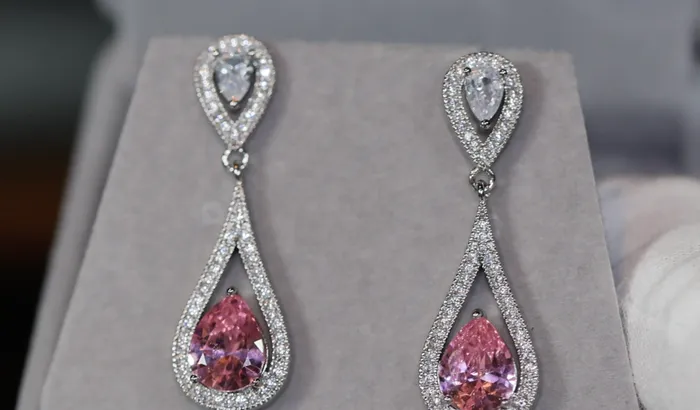 Womens Diamond Earrings Pink Diamond Earrings Lab Diamonds London Earrings