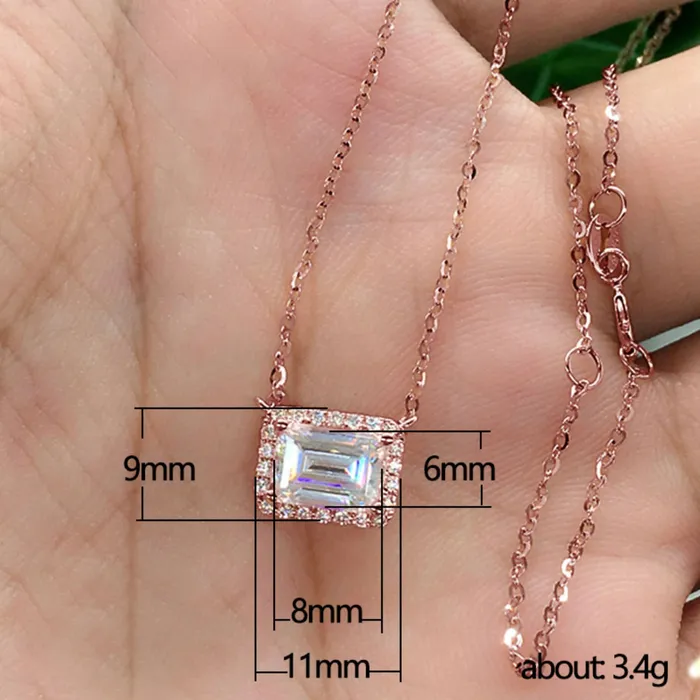 Womens Diamond Necklace Diamond Necklace Womens Necklace Baguette Diamond Necklace Rectangle Diamond Pendant Women Diamond Pendant Minx London Necklaces