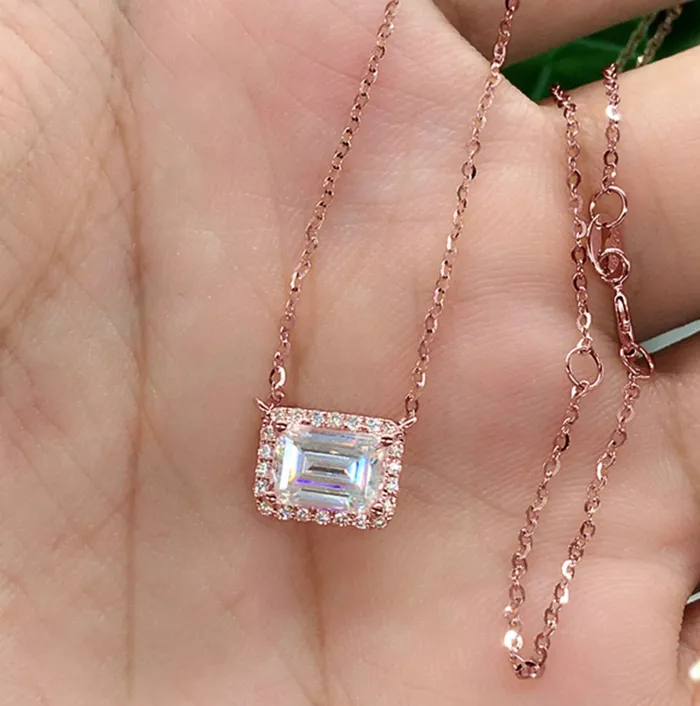 Womens Diamond Necklace Diamond Necklace Womens Necklace Baguette Diamond Necklace Rectangle Diamond Pendant Women Diamond Pendant Minx London Necklaces