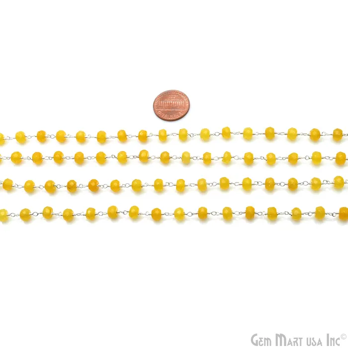 Yellow Jade Faceted 56mm Silver Wire Wrapped Beads Rosary Chain GemMartUSA Necklaces Yellow Jade Faceted 56mm Silver Wire Wrapped Beads Rosary Chain GemMartUSA Necklaces